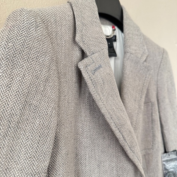 NWT Marc by Marc Jacobs Linen Blend Gray Blazer Judd Herringbone Sz 4 - Picture 5 of 7